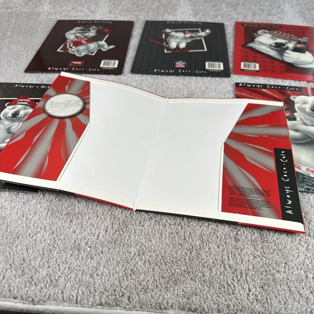 1997 COCA-COLA Polar Bear Folder Stuart Hall Marketing 90s Set of 6 Folders - Picture 5 of 5